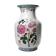Impressive cracked earthenware vase with polychrome botanical decoration by Wong Lee, 1895, vintage.