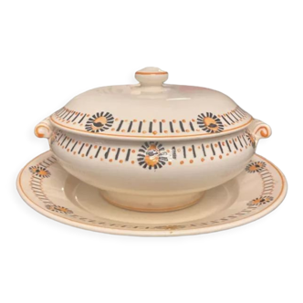 Tureen and longwy dish