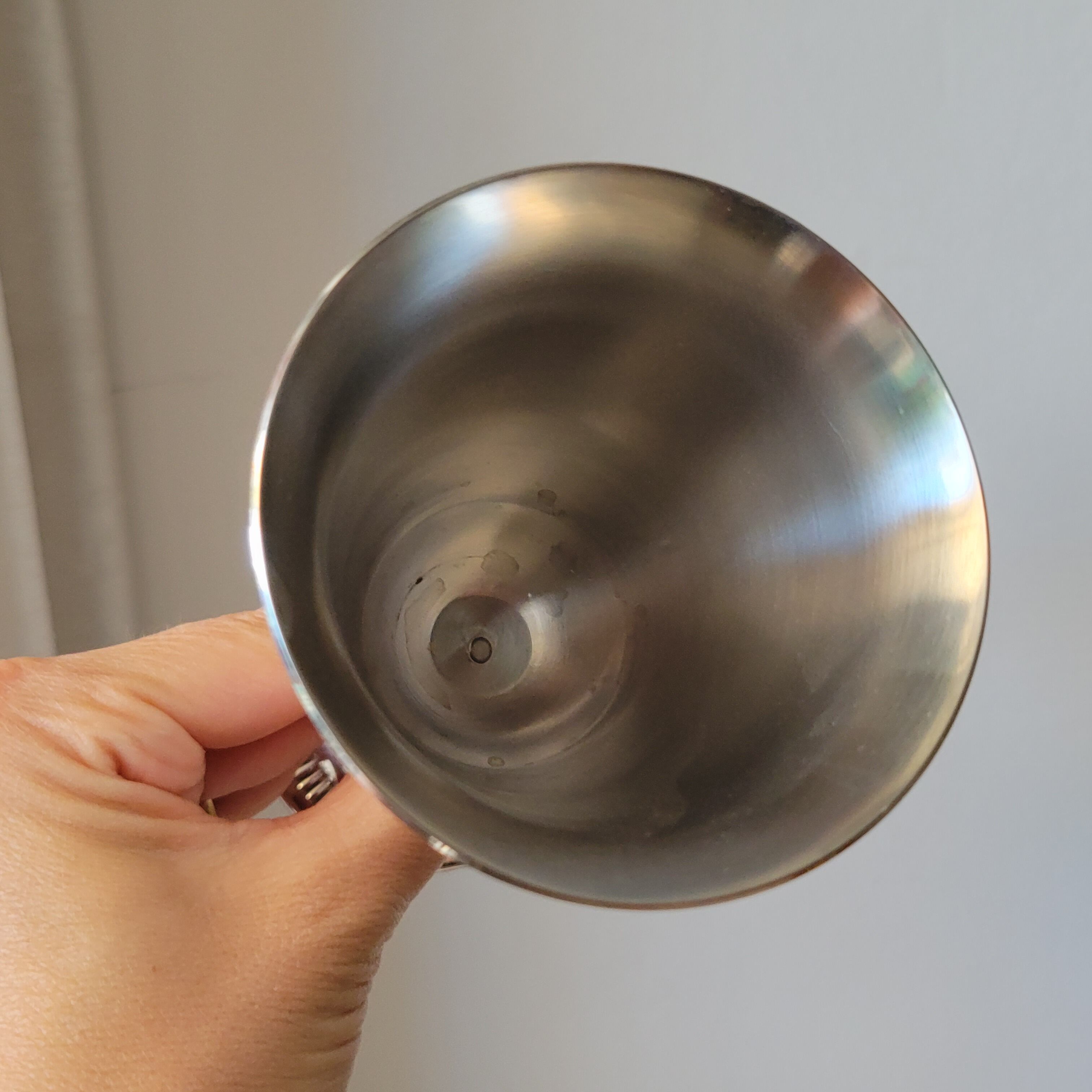 6 silver metal wine cups