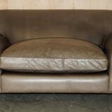 Large leather loveseat by Terence Conran
