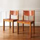 Paire de chaises orme et cuir Maison Regain