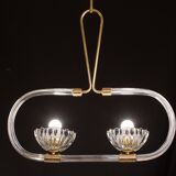 Extraordinary two-cup Art Deco candlestick by Barovier and Toso, 1940s