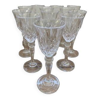 Set of 12 crystal stemmed glasses