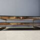 Vintage two tier belgochrom 23kt coffee table, 1970s
