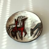 Ruscha ceramic wall plate, handmade in the 60s, Vintage