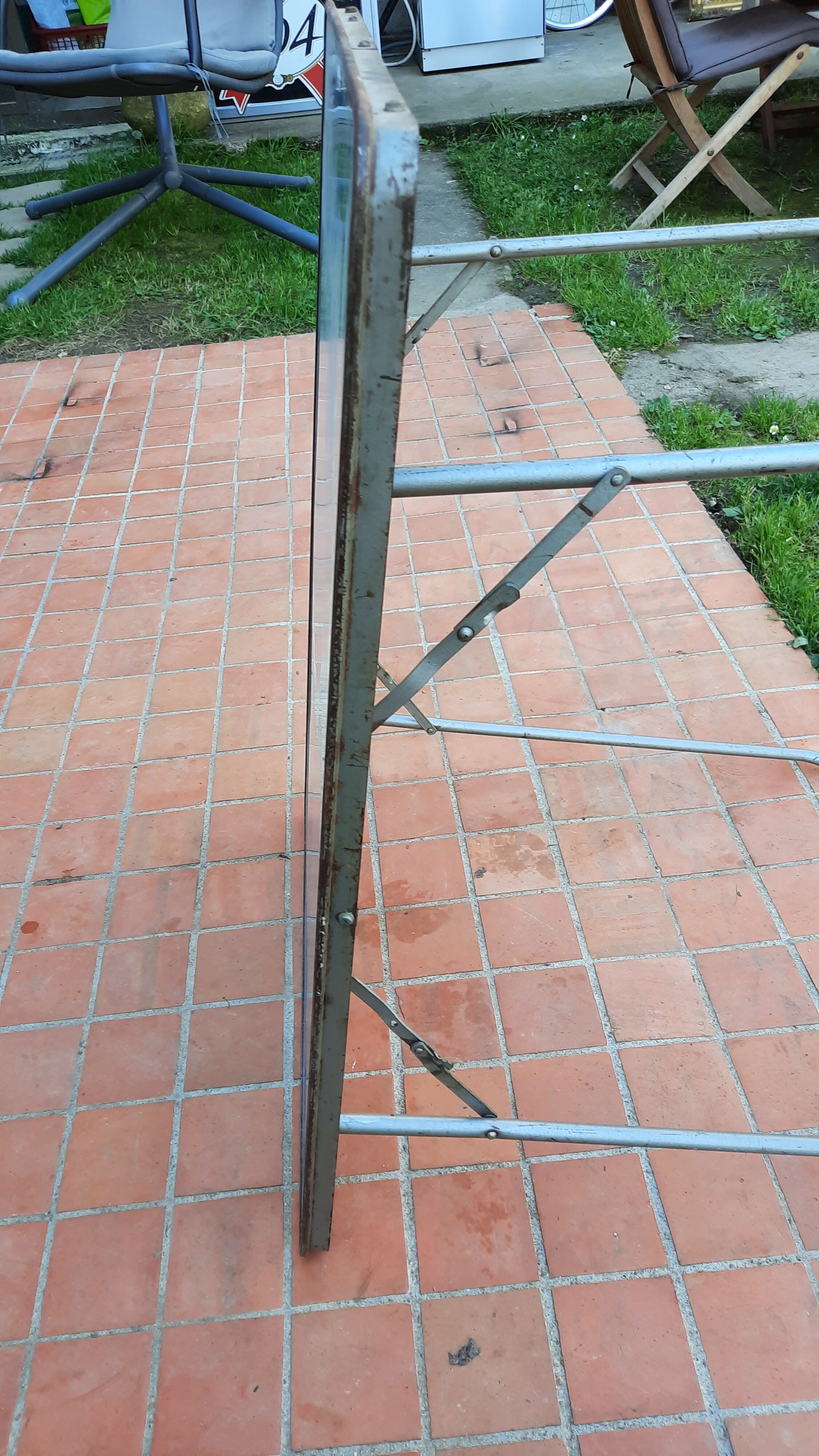 Blue camping folding table