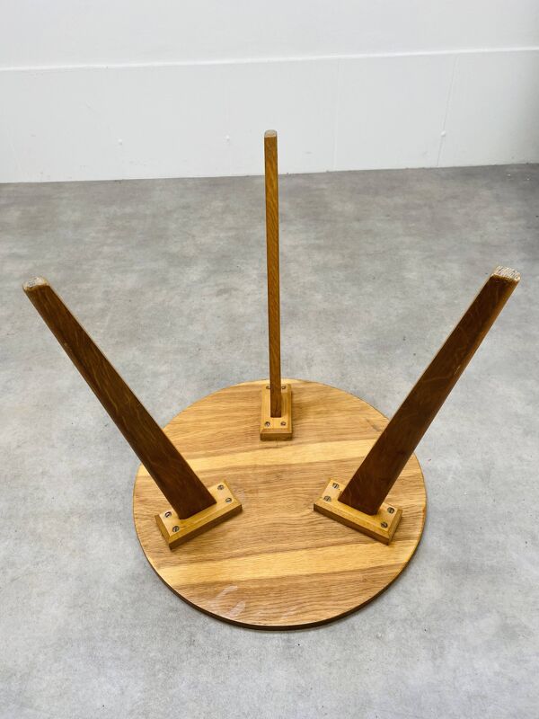 Table d'appoint tripode pied compas vintage en bois années 50