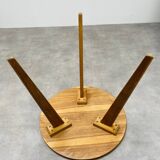 Table d'appoint tripode pied compas vintage en bois années 50