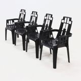 Set of 4 Boston Chairs by Pierre Paulin for Henry Massonnet France 1980s