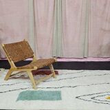 Handmade wool beni ouraine rug