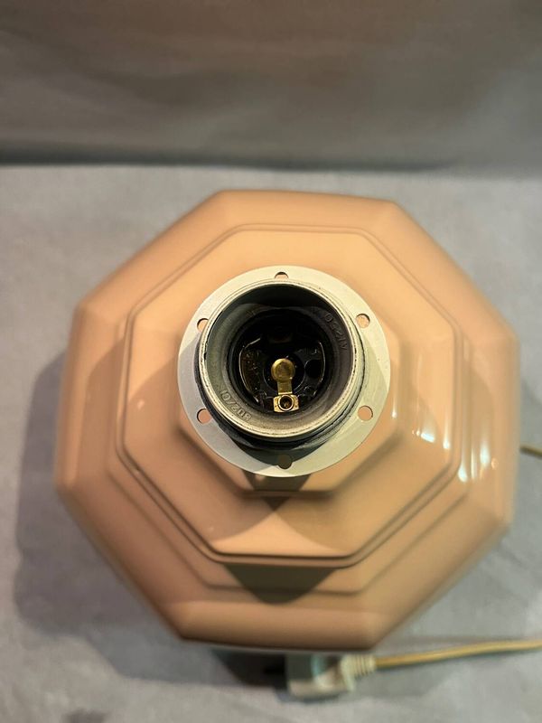 Pied de lampe en céramique rose pâle