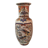 Jp derevia, ceramic vase with pheasants, signed at the bottom