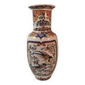 J.p. derevia, vase en céramique aux faisans, signé en bas