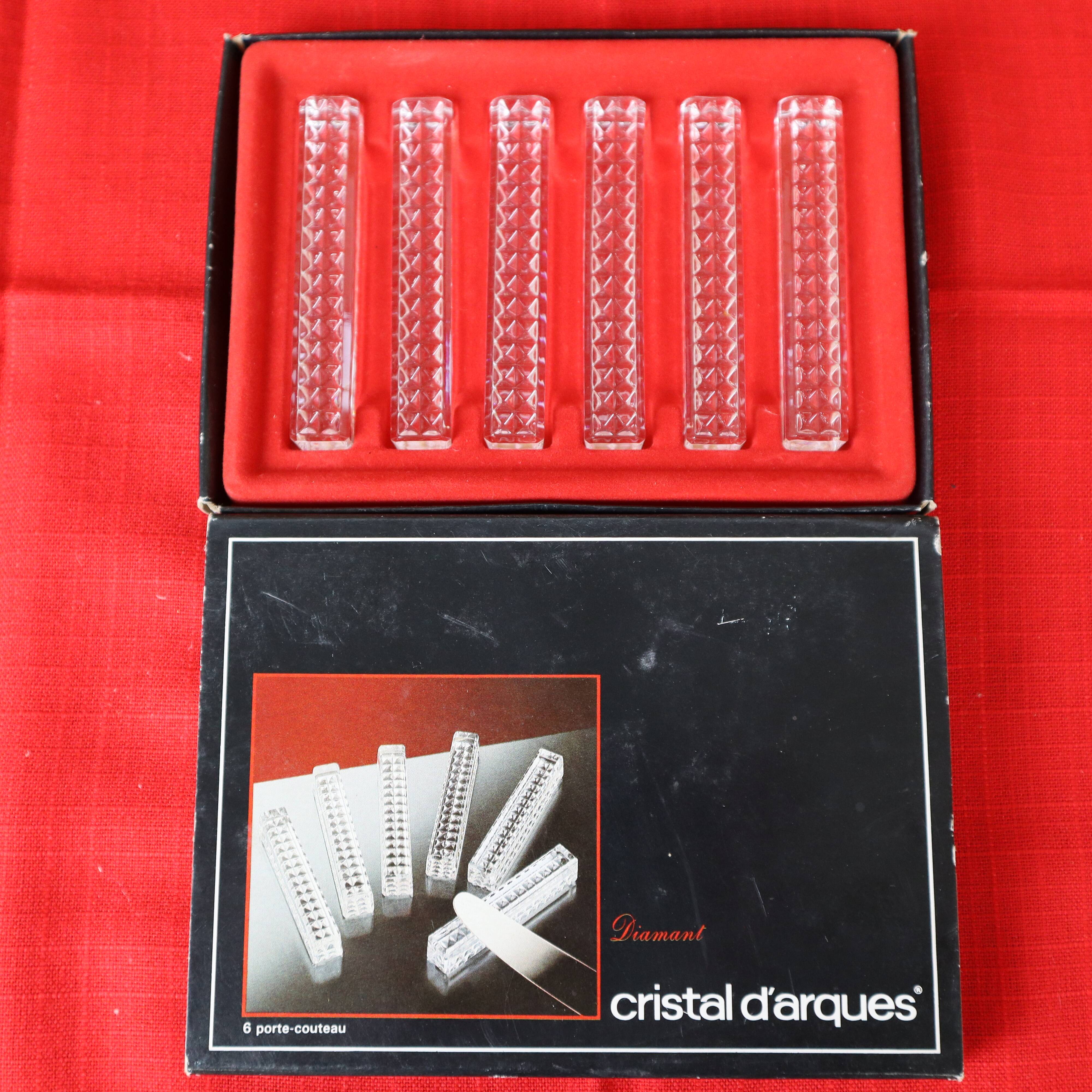 6 "diamond" knife holders in Arques crystal