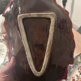 Large Vallauris vintage red plate – 1960s design ceramic – piece