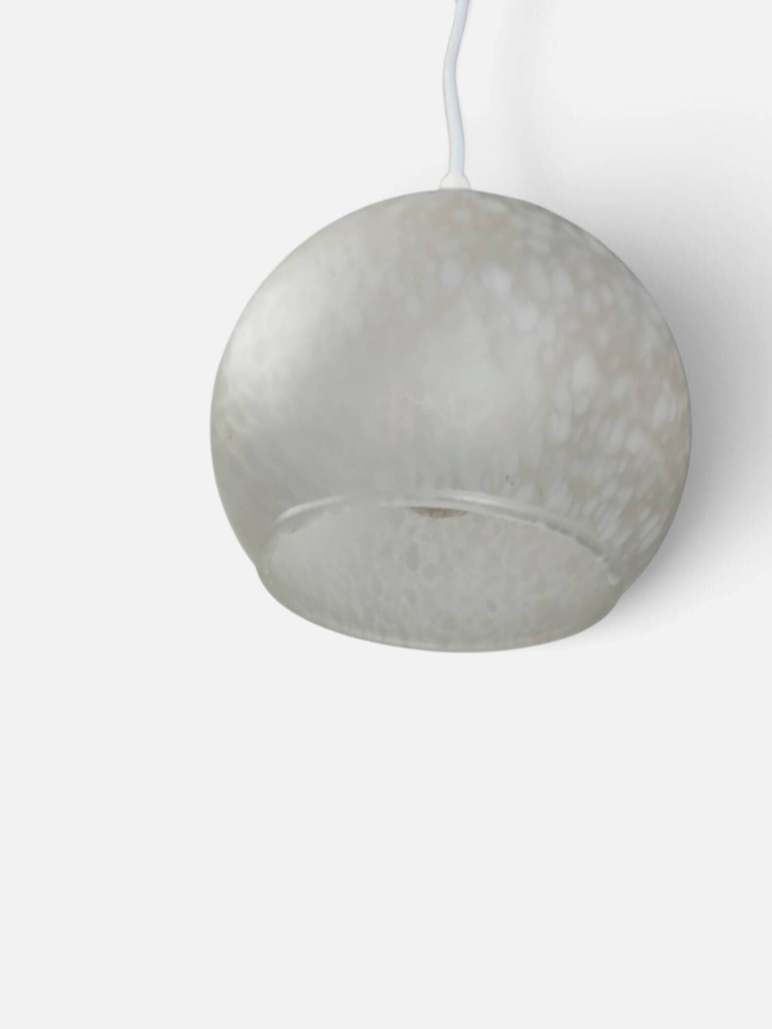 Small speckled frosted glass ball pendant – 1970s