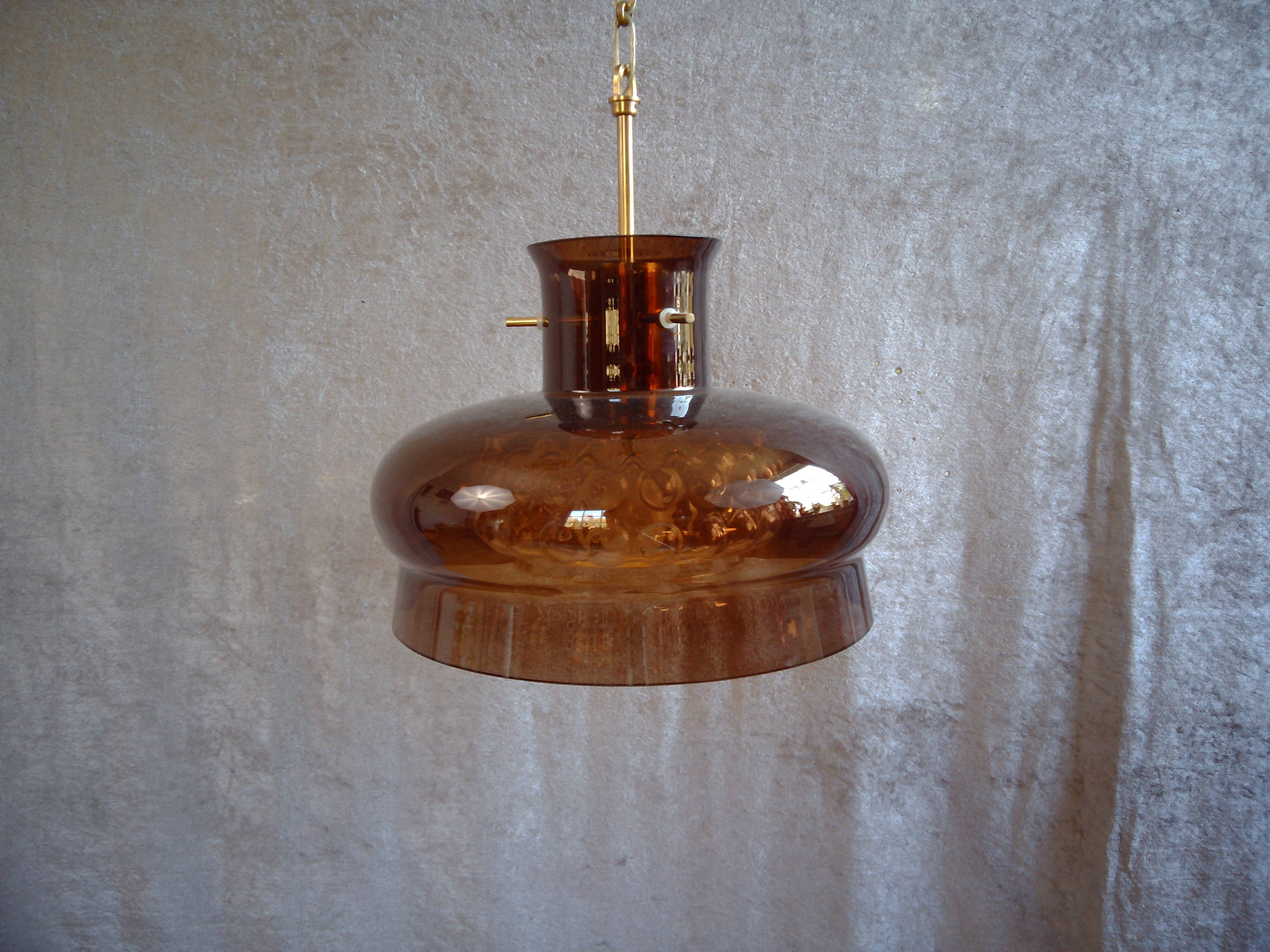 Neptun hanging lamp by Carl Fagerlund for Orrefors 1960