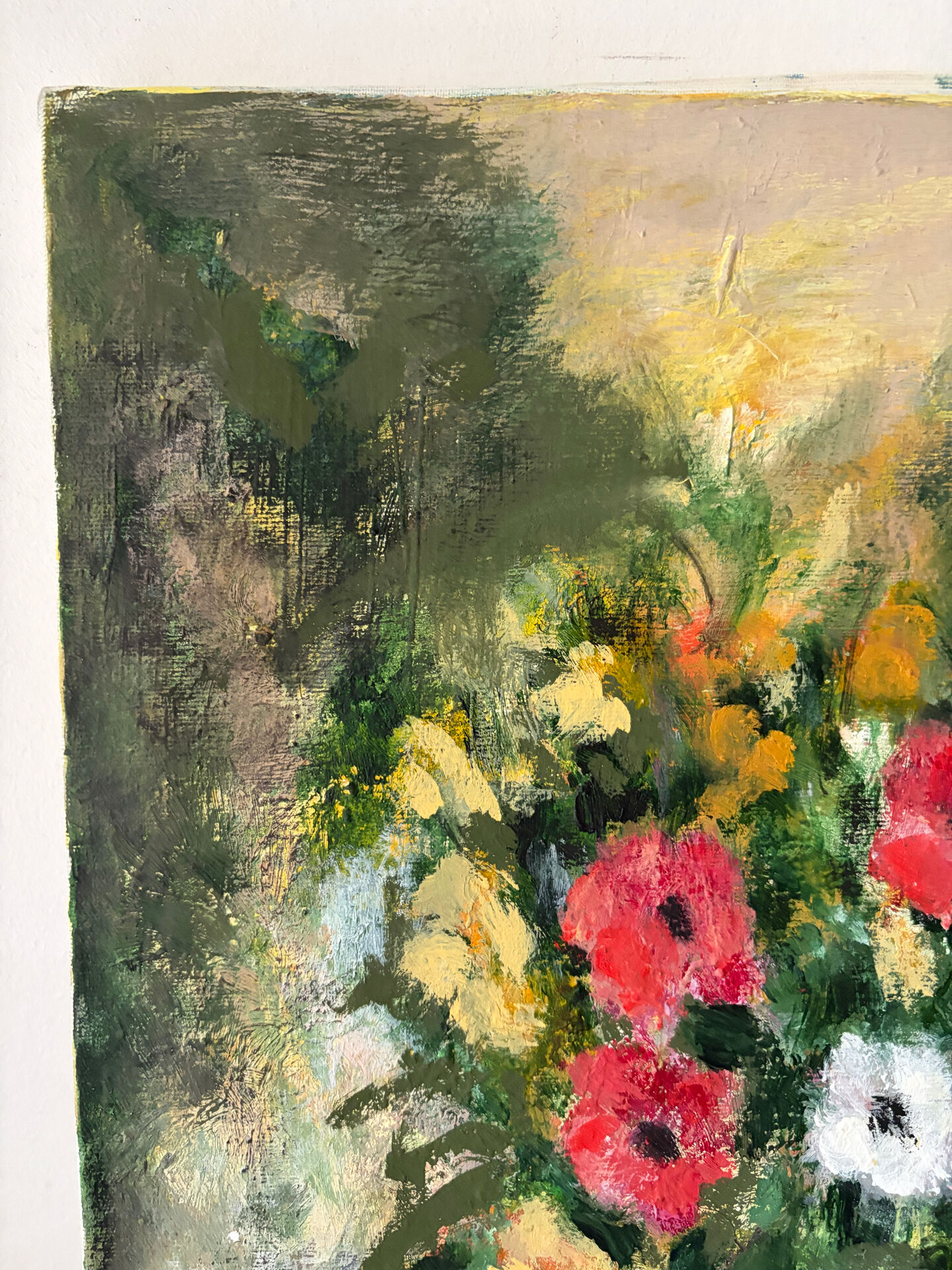Bouquet de fleurs, huile sur toile
