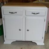 Mado sideboard in wood, marble and copper, restored
