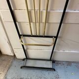 70s Trapezoidal Coat Rack with Round Chrome Hooks