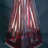 Art Deco carafe in red cut glass, in the style of Karl Palda