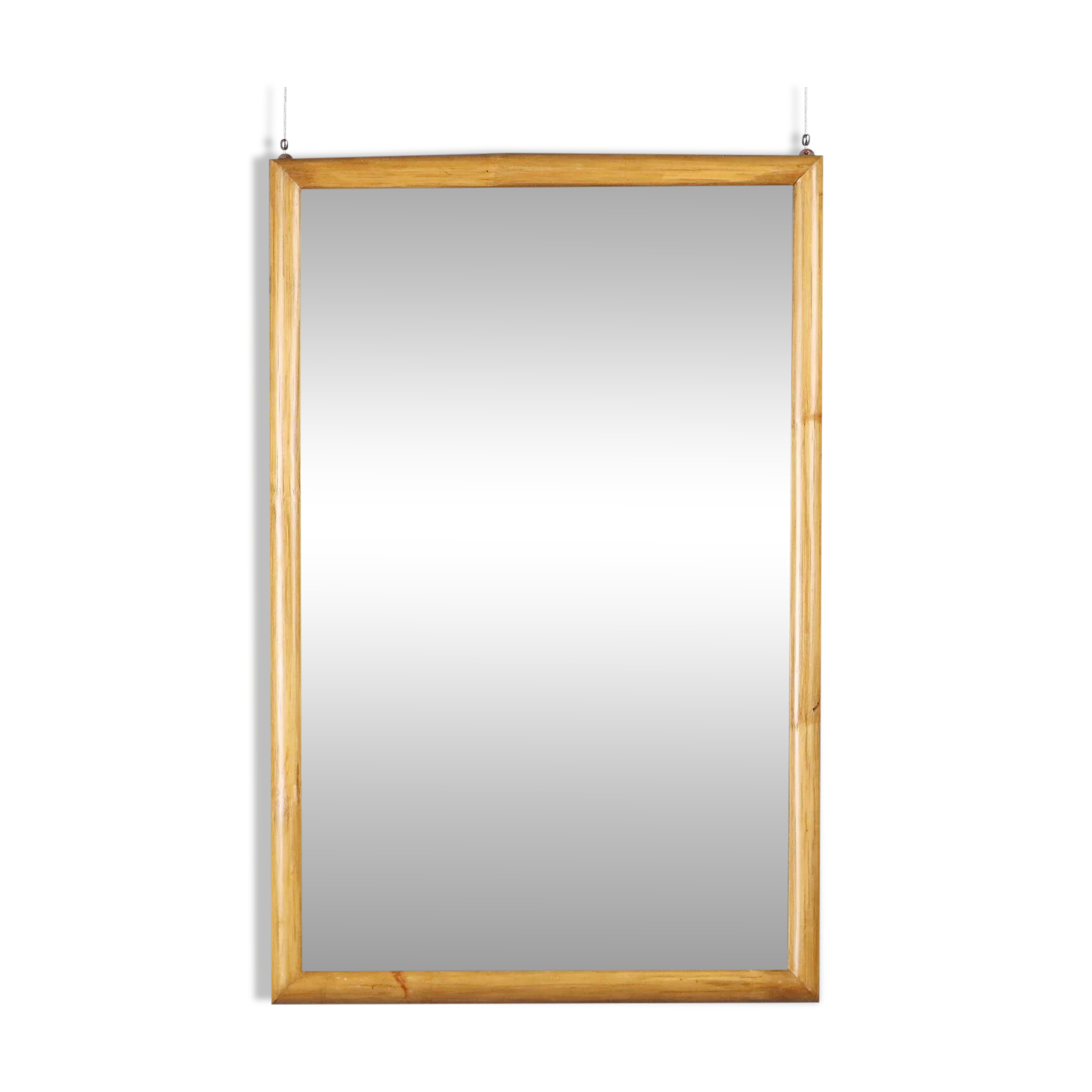 Vintage mirror with bamboo frame, Italian design, 1980s.