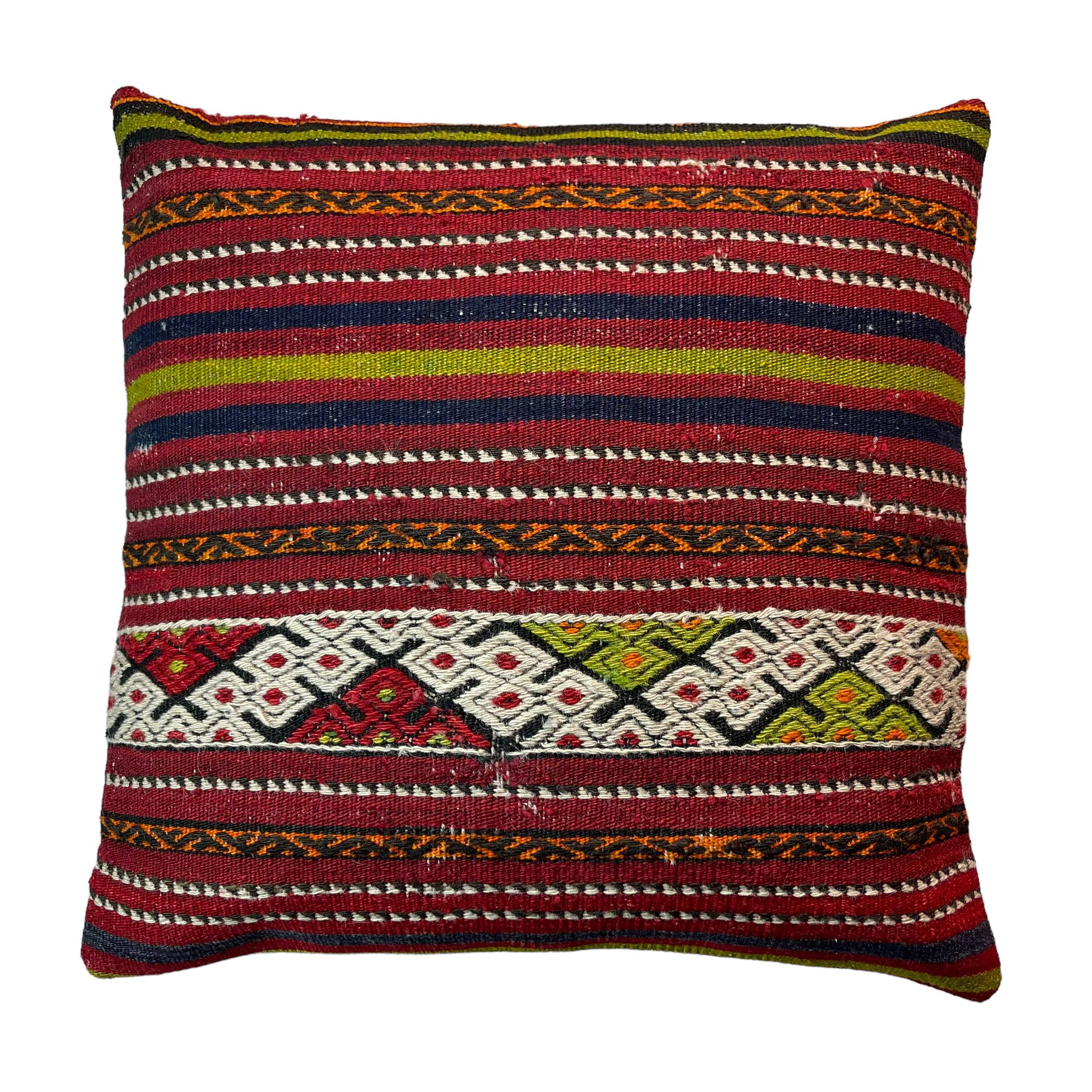 Vintage turkish kilim cushion cover , 55 x 55 cm