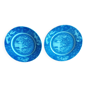 Two serving plates - blue design