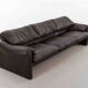 Cassina Maralunga 3seat-Sofa in darkbrown leather by Vico Magistretti
