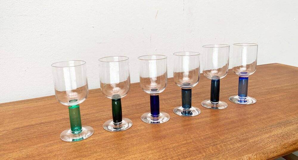 German wine glasses by Regina Kaufmann for Glashagen Hütte, set of 6.