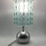 Lampe de table en verre moulé, Italie vers 1970