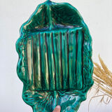 Vallauris dish in vintage asparagus green ceramic slip