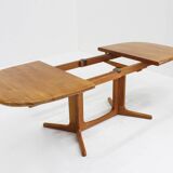 Vintage Glostrup Danish oval extendable dining table solid teak 1960s