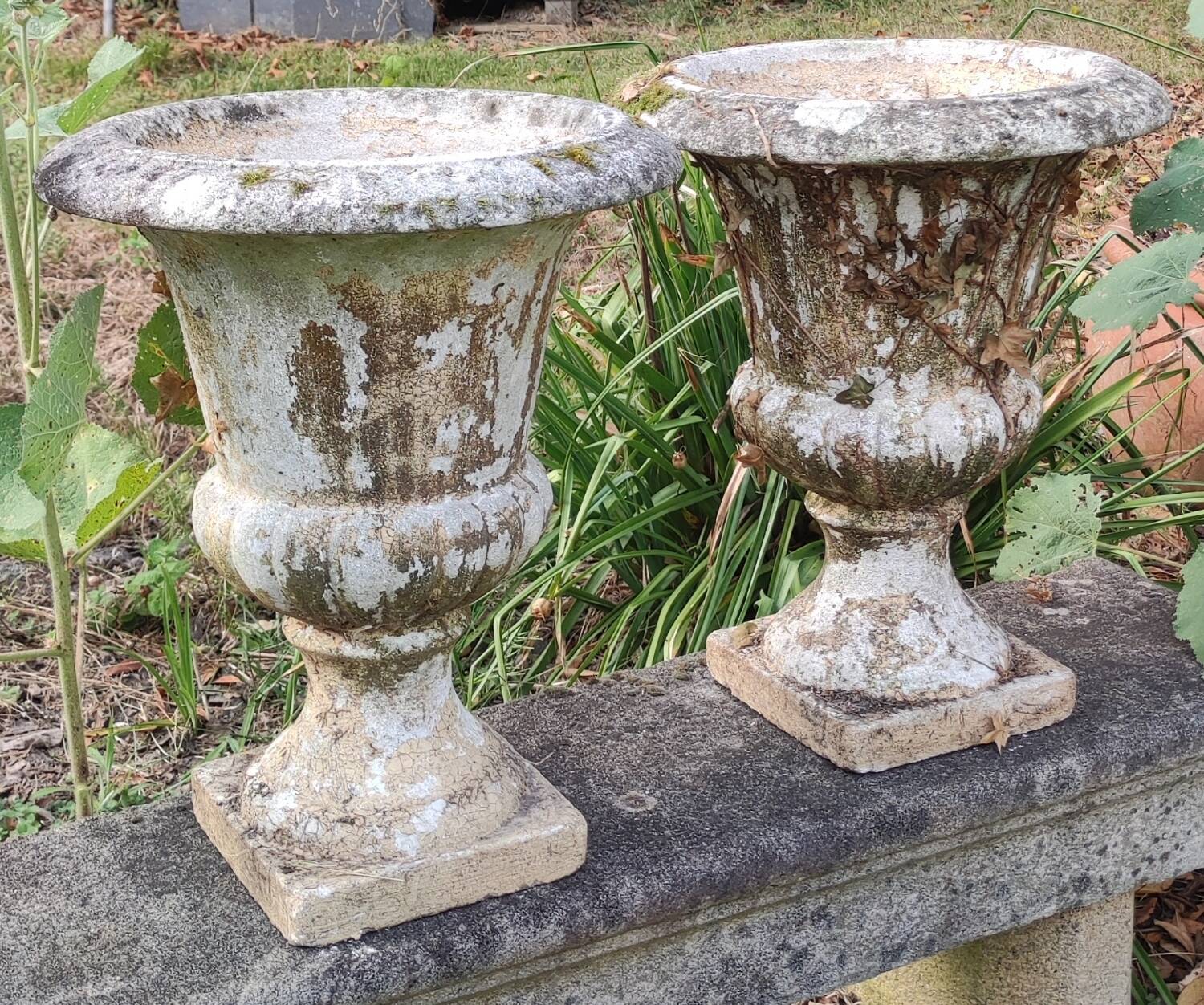 Pair of antique Medici stone vases