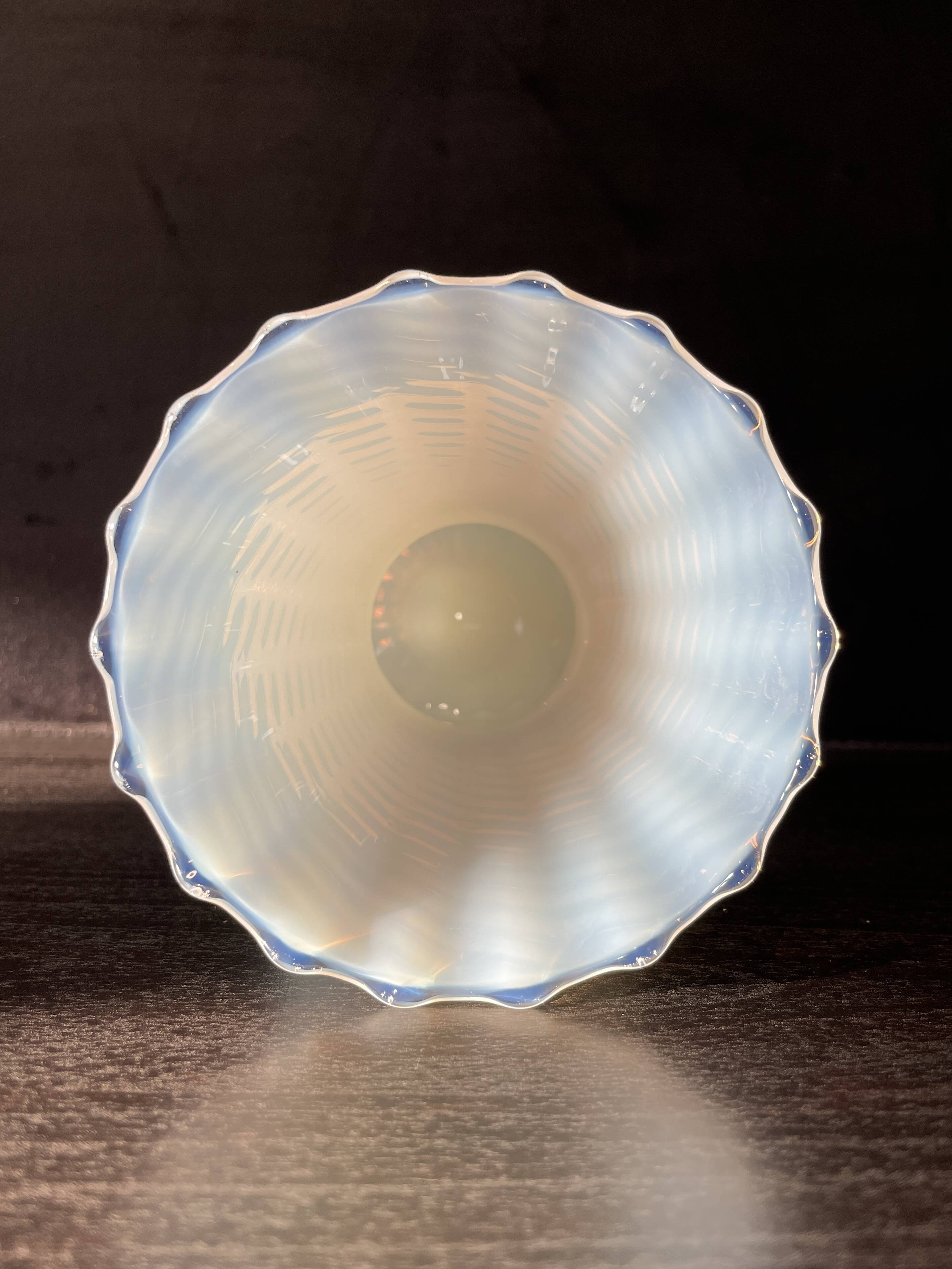 Vase en opaline, verre d'Empoli, Florence Italie 1960