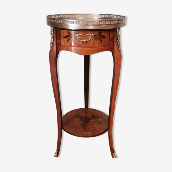 Pedestal table or harness in rosewood marquetry Louis XV style