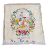 Ancient tapestry in cross-stitch and mixed techniques: "The Harvest"