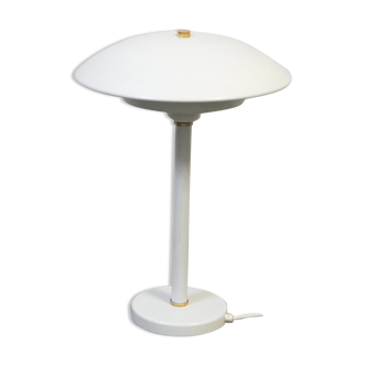 Lampe de table vintage blanche et dorée Belid