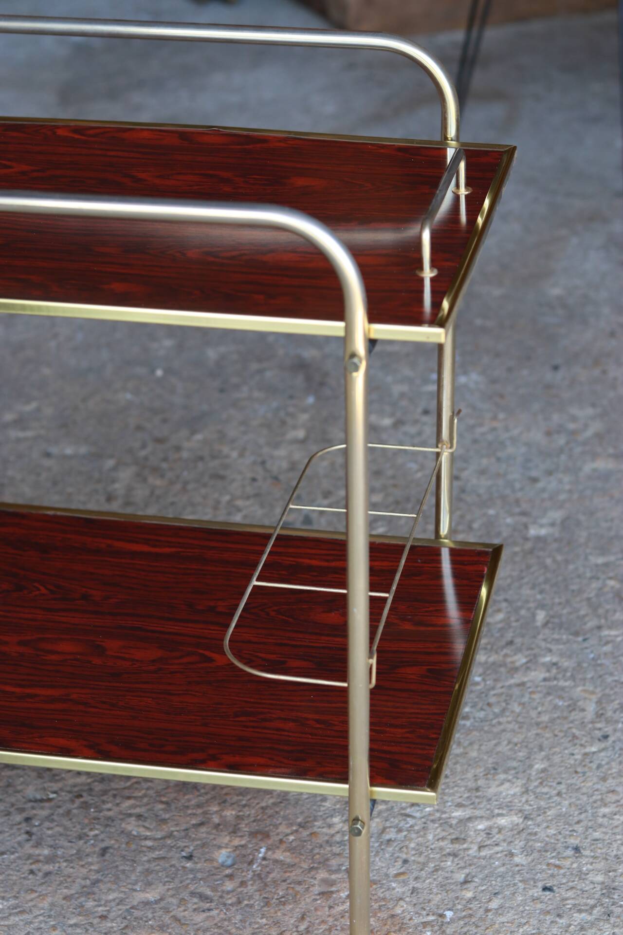 Vintage gold mini-bar trolley