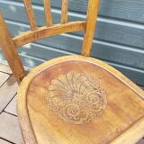 Pair of vintage beech bistro chairs