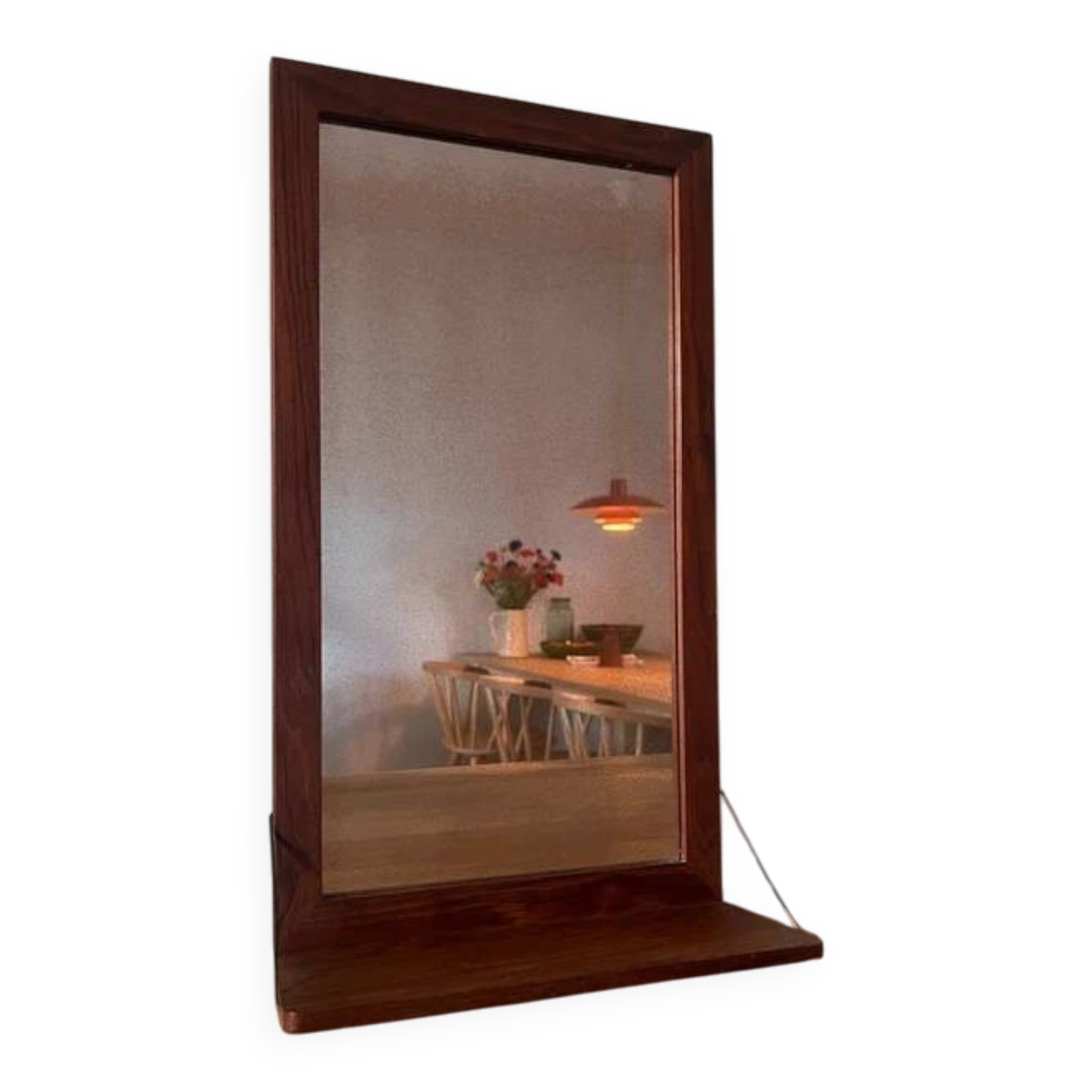 Vintage Danish mirror with shelf