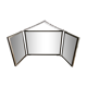 Miroir de barbier triptyque 41,5 x 15 cm