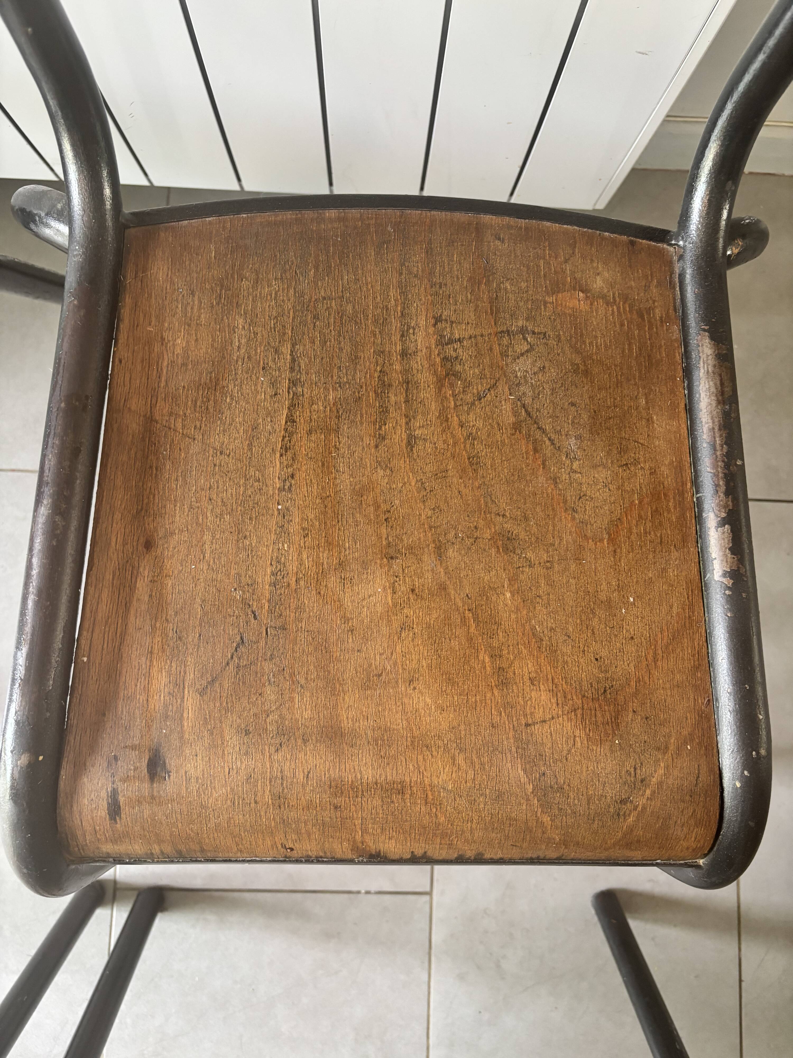 Set of 4 authentic vintage MULLCA school chairs