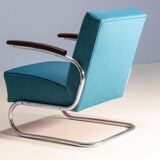 Pair of tubular armchairs model S 411, mid-20th century