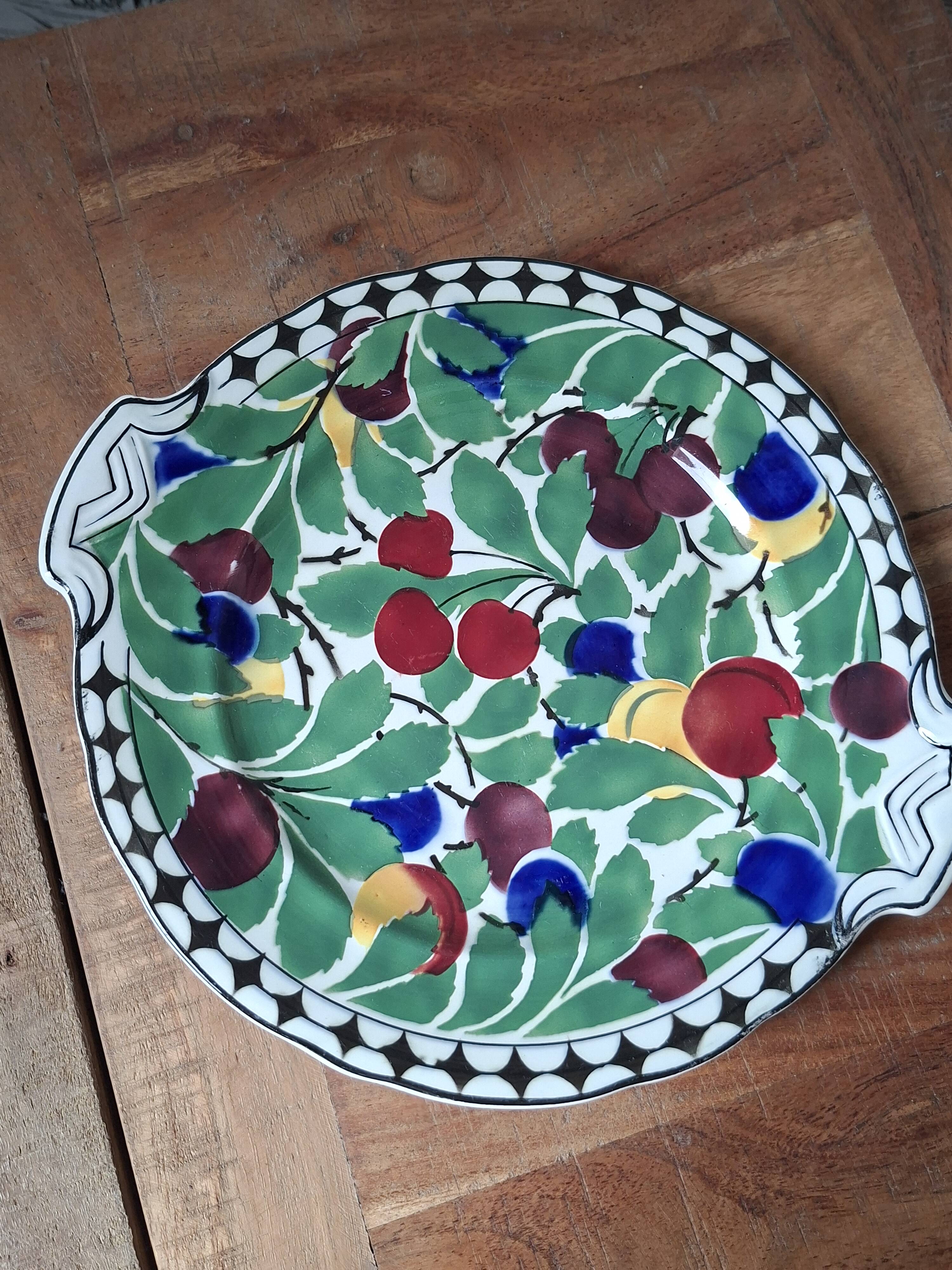 Serving dish Villeroy & Boch Mettlach – fruit decoration – 1920s/30s