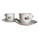 Duo of cups and saucers Old Saint Amand