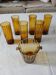 6 antique amber glasses + ice bucket