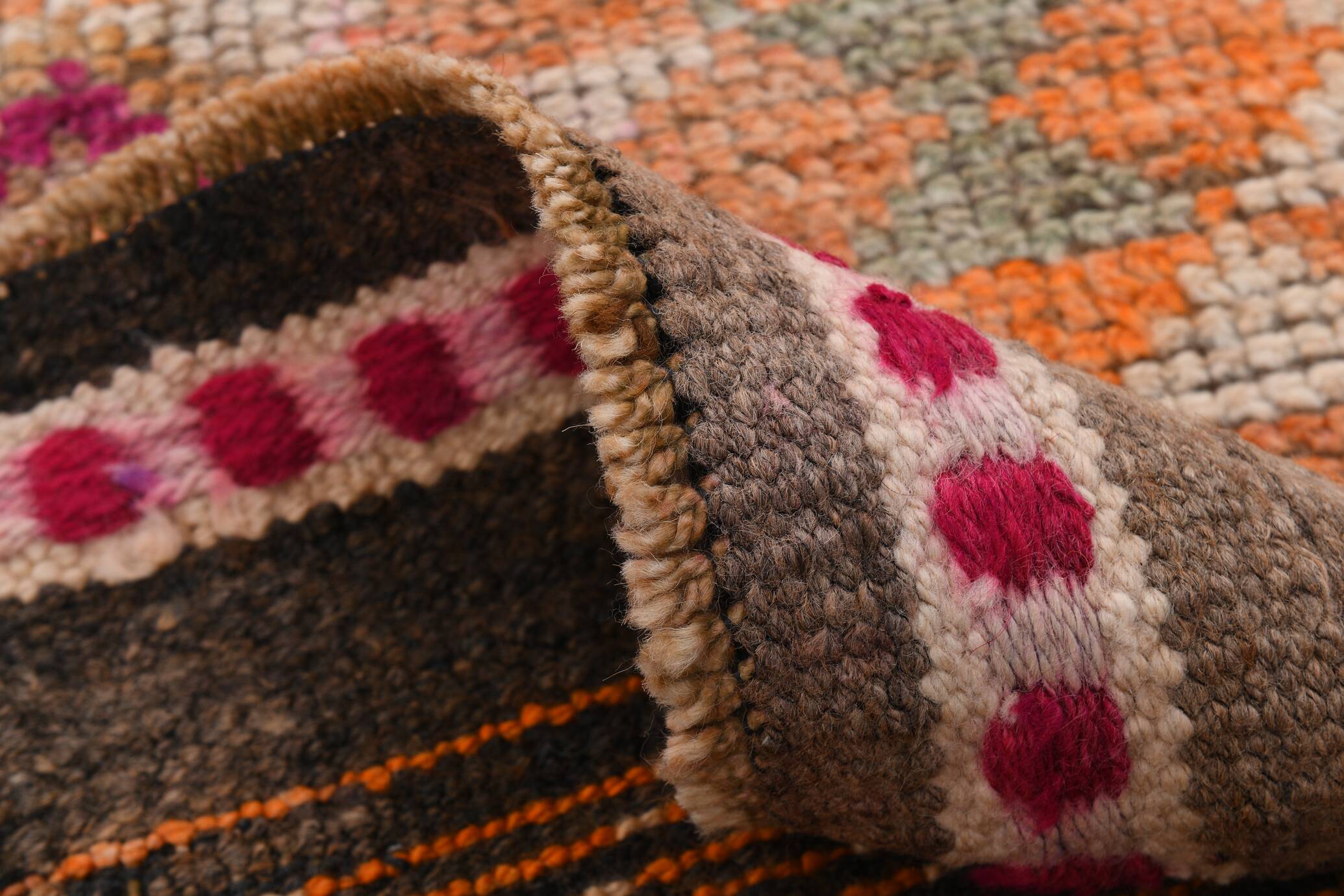 3x12 Pumpink Orange Oriental Turkish Runner Rug, 83x367Cm