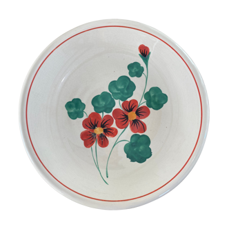 Plat faïence motif floral