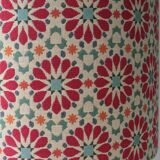 Ceramic table lamp from Bay, West Germany 1960 with handcrafted lampshade